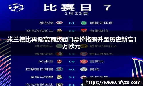 米兰德比再掀高潮欧冠门票价格飙升至历史新高1万欧元